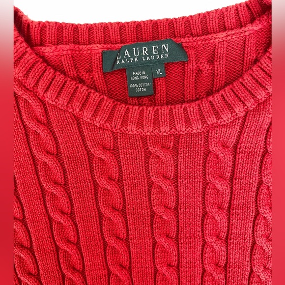 Lauren Ralph Lauren Crewneck Cable Knit 100% Cotton
Womens Jumper Sweater Sz XL - Picture 5 of 11